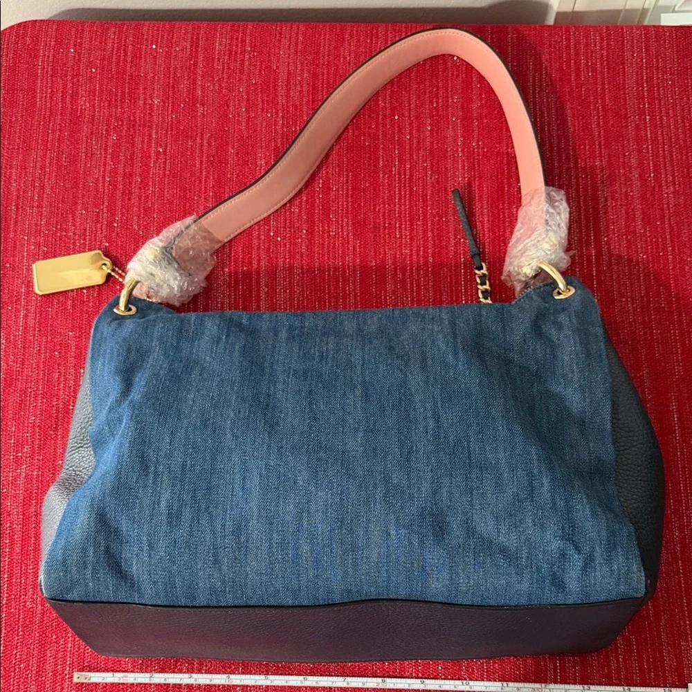 Coach Navy Denim Shoulder Bag - Picture 4 of 10